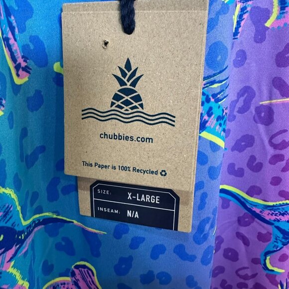 Chubbies The Dino Delight Performance Polo Shirt Size XL Dinosaur Blue Pink NWT - Picture 4 of 10